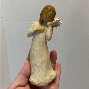 Willow Tree 2000 Demdaco “Thinking of You” Figurine Lordi Angel Sea Shell 5” T